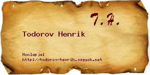 Todorov Henrik névjegykártya